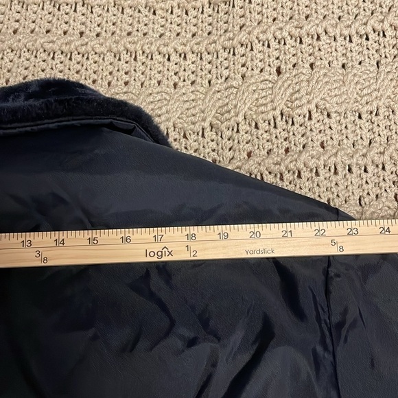 Martin’s Flight Jacket Navy‎ Blue Nylon Faux Fur collar, Full Zip, men’s Sz XL - Picture 5 of 16